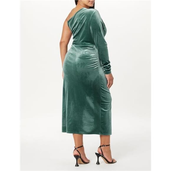 The Drop Women's Lia One-Shoulder Cutout Velvet Midi Dress - Picture 6 of 8